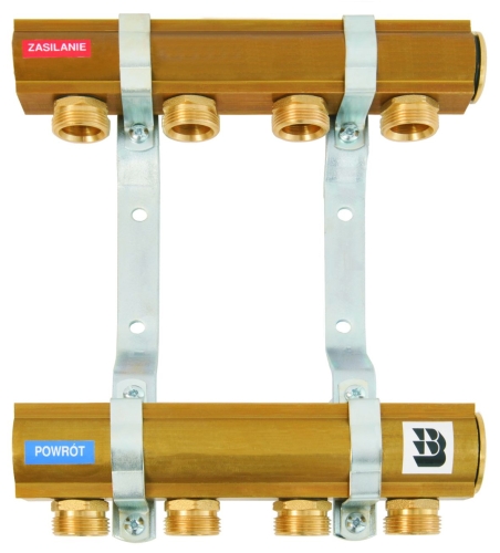 TADline Rozdzielacz mosiężny 1" z nyplami 1/2" x 3/4", 10 obwodów ALTH-951392