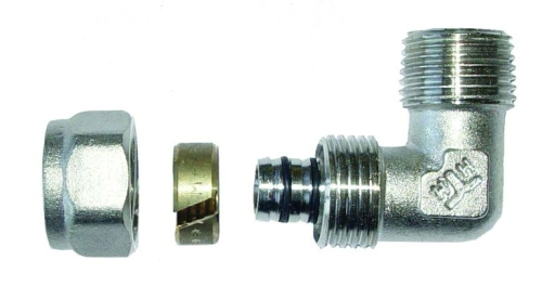 TADline Altech PEX Kolano 90° gwint zewnętrzny 3/4"x20x2. Wkład aluminiowy ALTH-200752