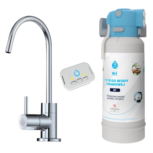 Dafi System filtrujący Flow Comfort D1 z kranem do wody filtrowanej Alto chrom F.FR.FIL.POD.Z.REG.BAT