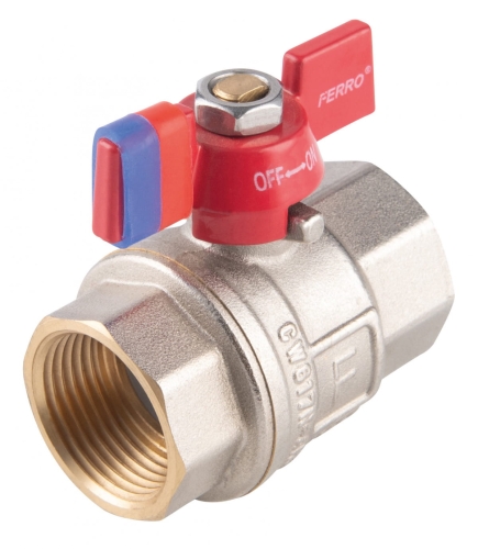 FERRO F-Power Zawór kulowy nakrętno-nakrętny z motylkiem 1/2" KFPM1