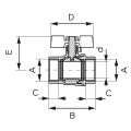 FERRO F-Power Zawór kulowy nakrętno-nakrętny z motylkiem 1/2" KFPM1 #2