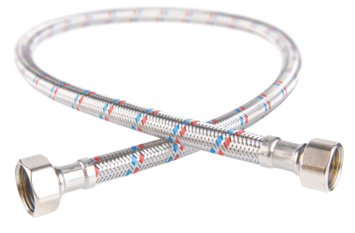 FERRO Wężyk przyłączeniowy w oplocie GW 1/2 cala x 3/8 cala 80 cm PWS86