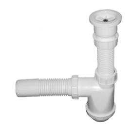 KARLAK  Syfon zlewozmywakowy pojedynczy, sitko plastikowy SYF027