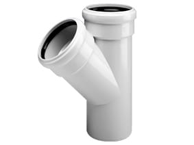 WAVIN Trójnik 70x56/45° AS BIAŁY PVC niskoszumowy 3074658