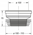 BONOMINI BI-POWER Przyłącze do WC proste 110 8424LX10C0 #2