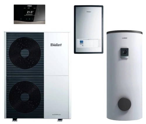 VAILLANT Zestaw Pompa ciepła powietrze/woda monoblok aroTHERM Plus VWL 105/6A + moduł MEH 97/6 + zasobnik C.W.U. VIH RW 300/3BR + regulator sensoCOMFORT 720 MI 0010044192               