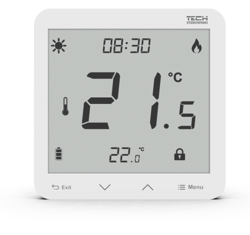 TECH STEROWNIKI Regulator pokojowy ST-297 v3, przewodowy, biały-szkło (podtynkowy) WG.11.0485
