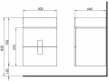 KOŁO TWINS Zestaw umywalka z niskim rantem i szafka wisząca 50 cm (L51950000, 89489000) #5