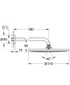GROHE Rainshower Cosmopolitan 310 Deszczownica i ramię 380 mm 26066GL0  #4